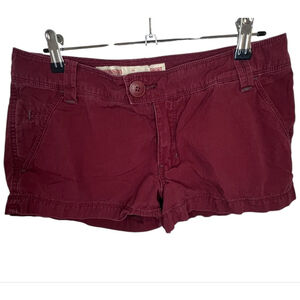 Mossimo Supply Target Maroon Canvas Low Rise Short Shorts